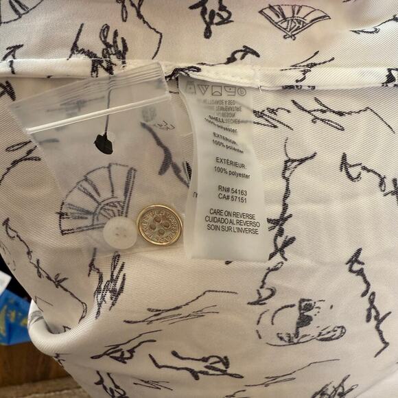 NWT KARL LAGERFELD PARIS Women's Soft Everyday Roll-Sleeve Blouse Size L - Picture 12 of 12